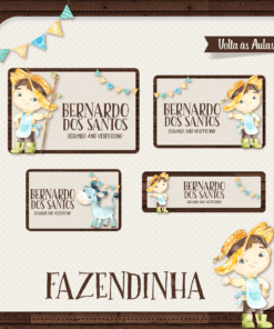 Kit Etiquetas Escolares Fazendinha