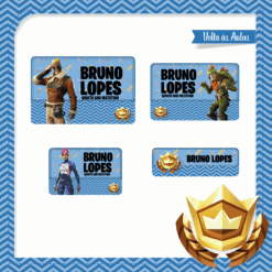 Kit Etiquetas Escolares Fortinite