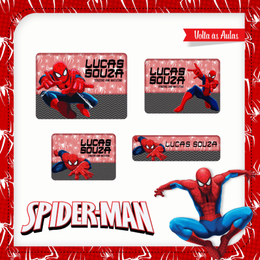 Kit Etiquetas Escolares Homem Aranha