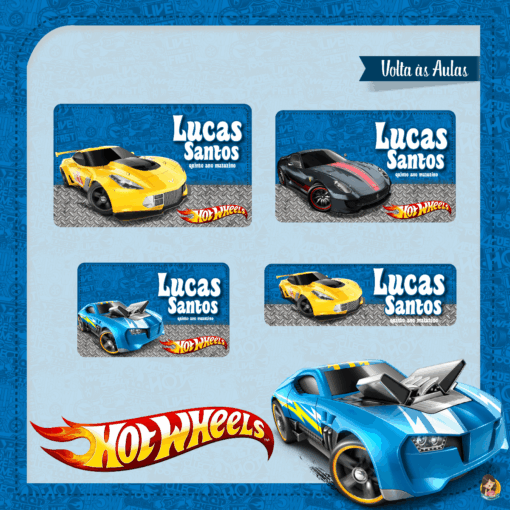 Kit Etiquetas Escolares Hot Wheels - Imagem 2