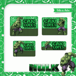 Kit Etiquetas Escolares Hulk