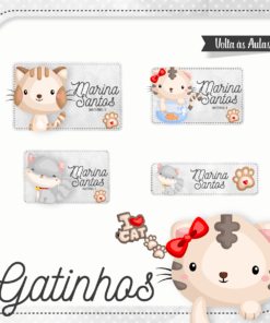 Kit Etiquetas Gatinho