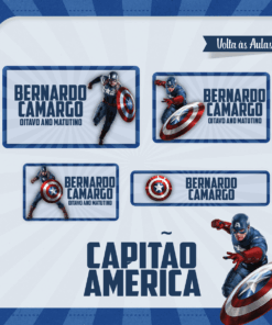 Kit Etiquetas Escolares Capitão America