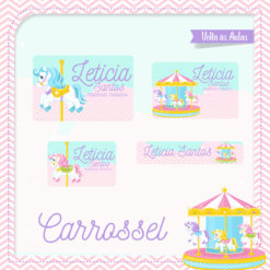 Kit Etiquetas Escolares Carrossel