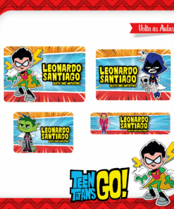 Kit Etiquetas Escolares Jovens Titãs