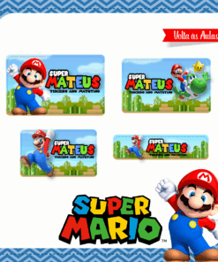 Kit Etiquetas Escolares Mario Bros