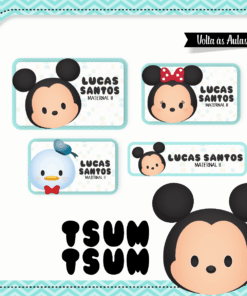 Kit Etiquetas Escolares Mickey Tsum