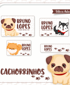 Kit Etiquetas Escolares Cachorrinho
