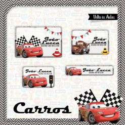 Kit Etiquetas Escolares Carros
