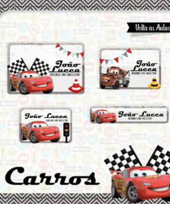 Kit Etiquetas Escolares Carros