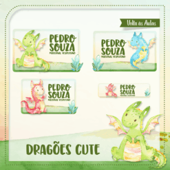 Kit Etiquetas Escolares Dragões Cute