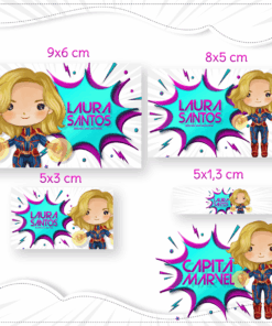 Kit Etiquetas Escolares Capitã Marvel