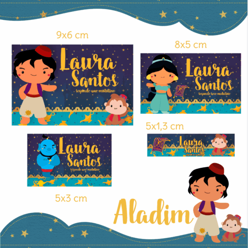 Kit Etiquetas Escolares Aladim
