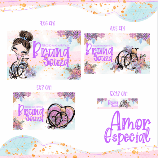 Kit Etiquetas Escolares Amor Especial Menina
