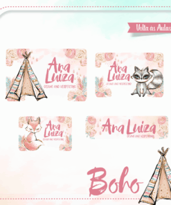 Kit Etiquetas Escolares Boho