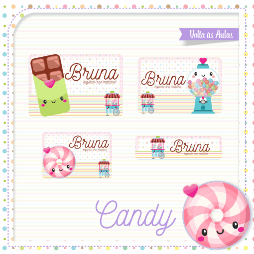 Kit Etiquetas Escolares Candy