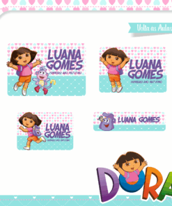 Kit Etiquetas Escolares Dora Aventureira