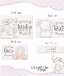 Kit Etiquetas Escolares Elefantinho