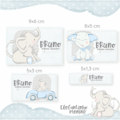 Kit Etiquetas Escolares Elefantinho