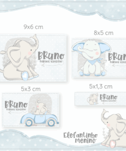 Kit Etiquetas Escolares Elefantinho