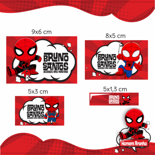 Kit Etiquetas Escolares Homem Aranha