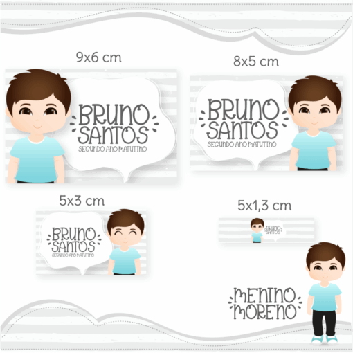 Kit Etiquetas Escolares Meninho