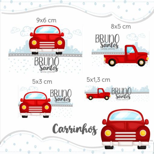 Kit Etiquetas Escolares Carrinho