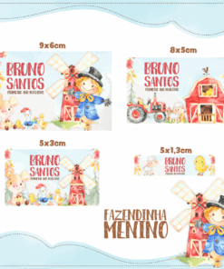 Kit Etiquetas Escolares Fazendinha