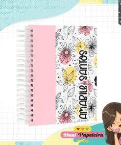 Caderno infantil personalizado Floral