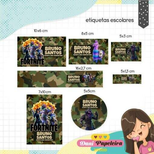 Kit Etiquetas Fortnite