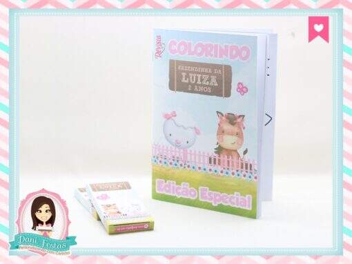 Kit de Colorir Fazendinha Rosa