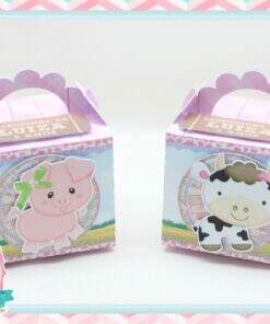Caixa Meu Lanchinho Cute Fazendinha Rosa