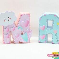 Letras 3d Chuva de Amor