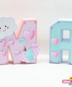 Letras 3d Chuva de Amor