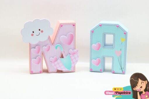 Letras 3d Chuva de Amor