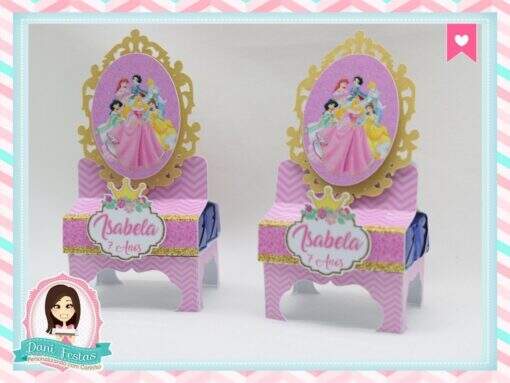 Porta Bis Duplo Penteadeira Princesas Disney - Imagem 3