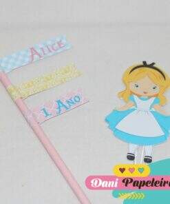 Topo de Bolo Alice no País das Maravilhas