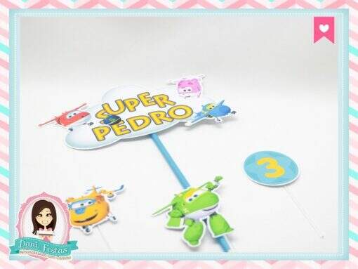 Topo de Bolo Super Wings
