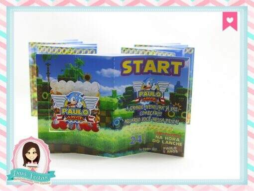 Convite Articulado Sonic - Imagem 3