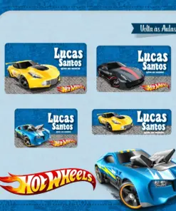Kit Etiquetas Escolares Hot Wheels