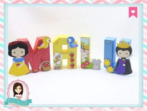 Letras 3d Branca de Neve - Imagem 5
