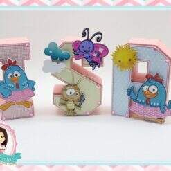 Letras 3d Galinha Pintadinha Rosa