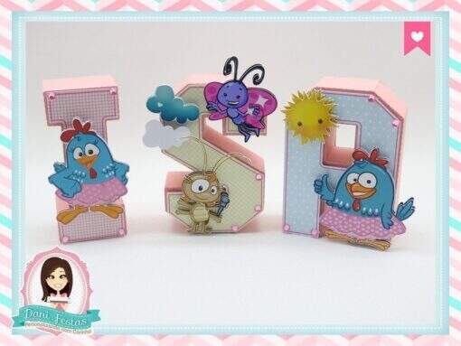 Letras 3d Galinha Pintadinha Rosa