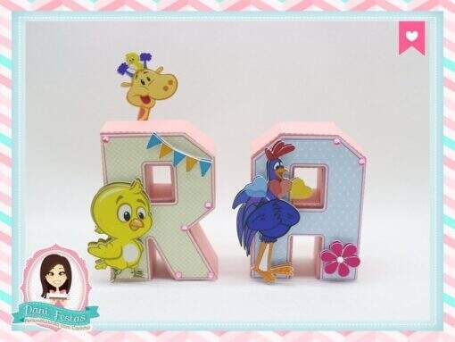 Letras 3d Galinha Pintadinha Rosa - Imagem 3
