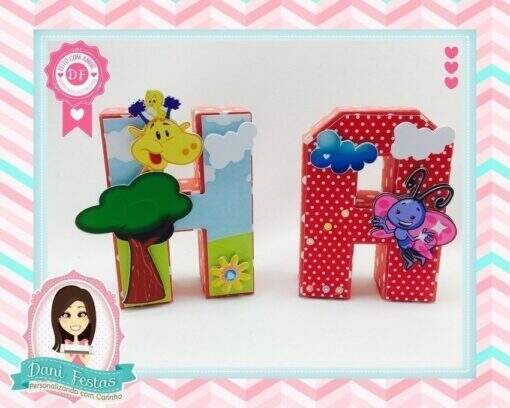 Letras 3d Galinha Pintadinha Rosa - Imagem 4