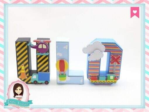 Letras 3d Meios de Transportes - Imagem 3