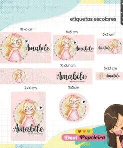 Kit Etiquetas Menina Loira