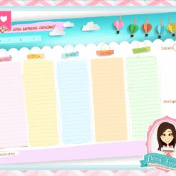 Bloco Planner de Mesa Semanal - Colors