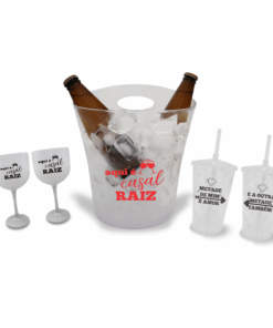 Kit Balde de Gelo com Taça de Gin e Copo Twister