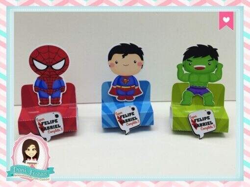 Rótulo Para Bis Duplo  Super Heróis - Imagem 2